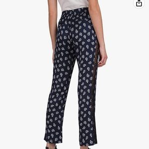 The Kooples Women's Trousers with Navy Bandana Paisley Design